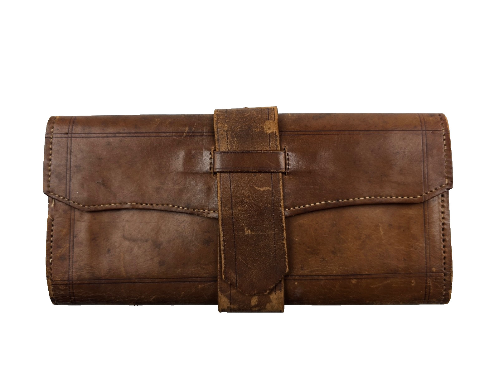 Dated 1838 Pre Civil War Era leather wallet billfold Springtown PA nice cond.