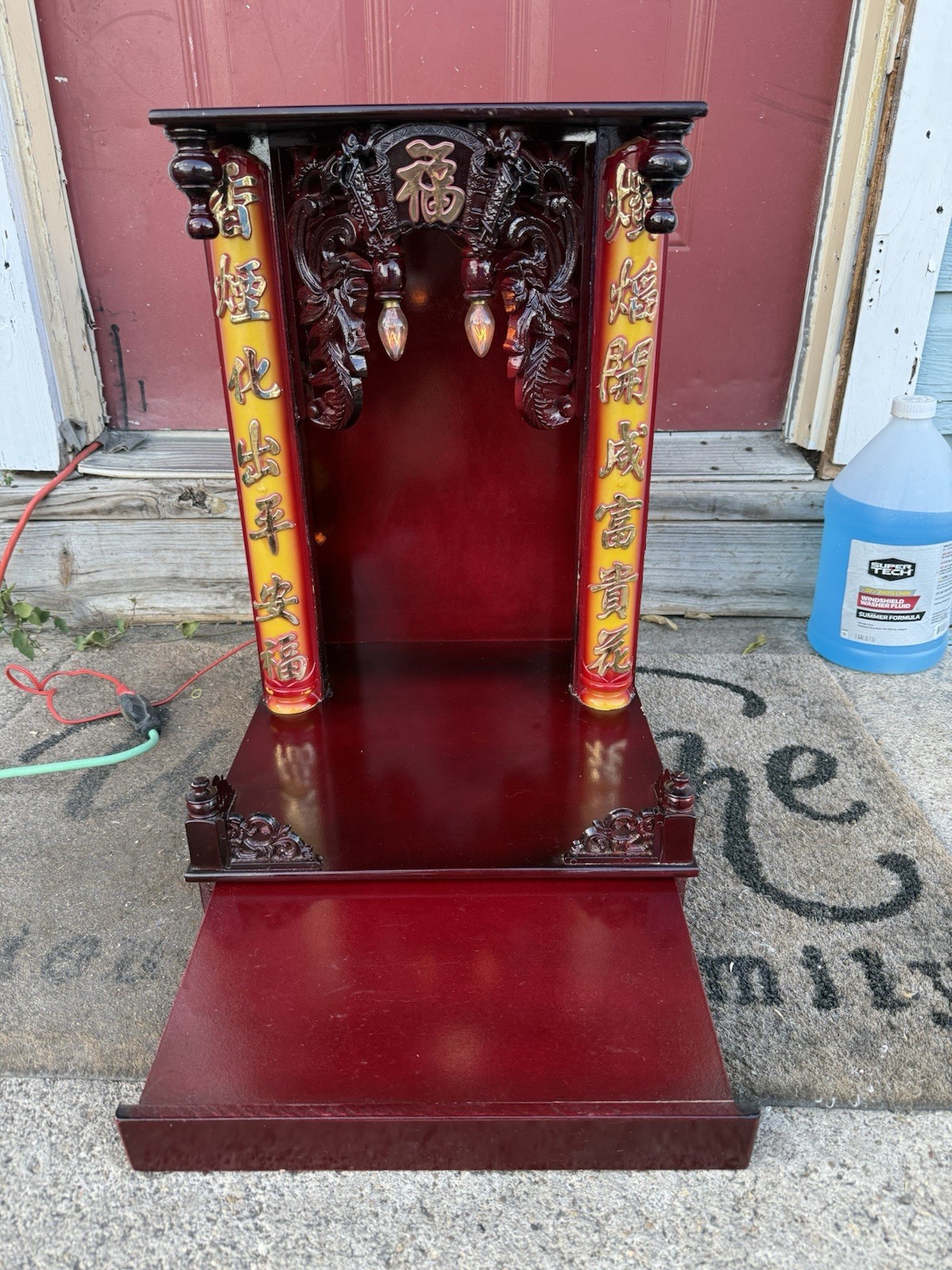 Vintage Buddha Prayer Alter Temple Shrine Lighted “Super Cool”