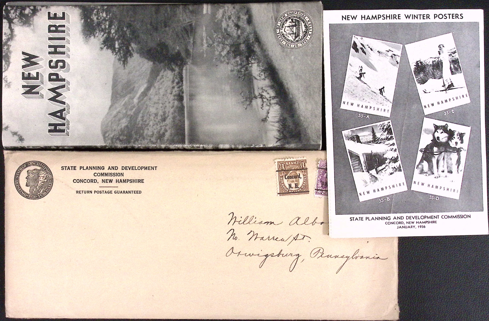 1935-36 New Hampshire Pictorial Travel Brochure State Planning Commission
