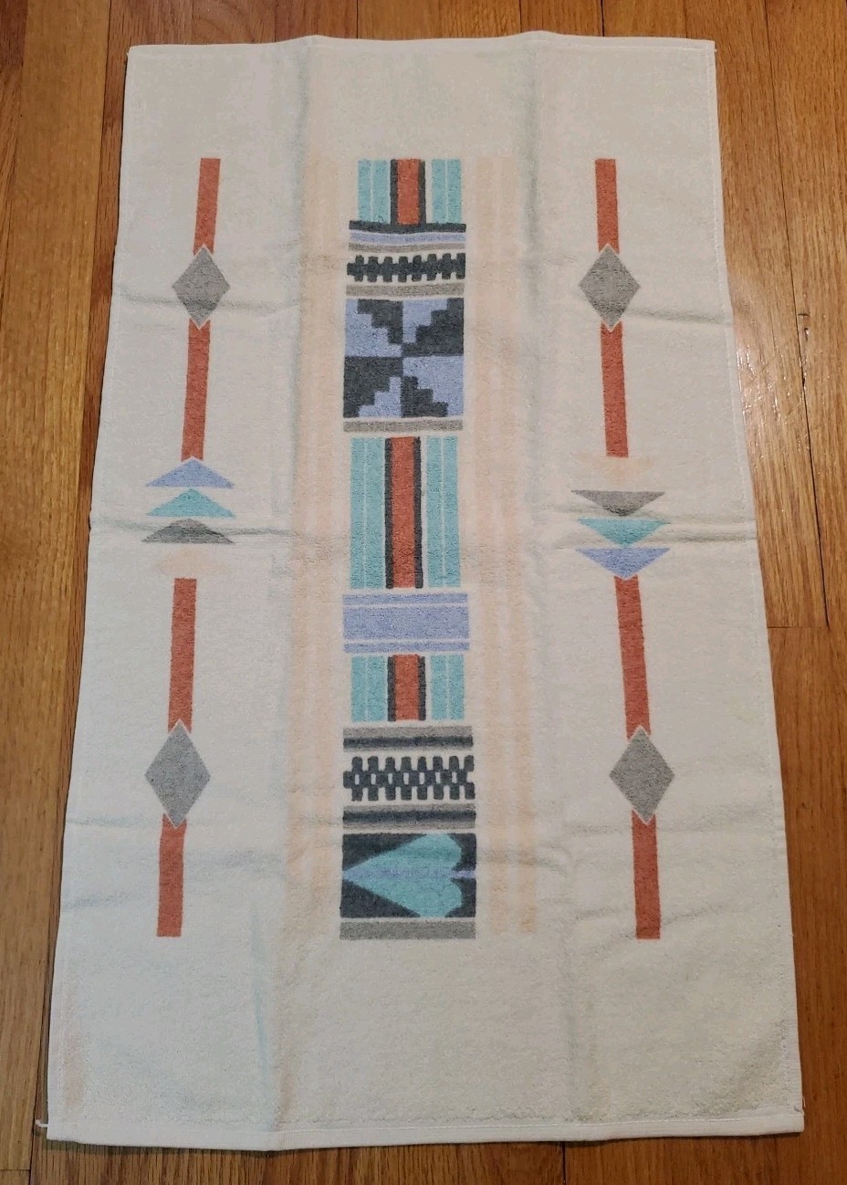 Vintage Cannon Royal Family Hand Towel Southwest Geometric Print Vintage Cannon Royal Family Hand Towel Southwest Geometric Print