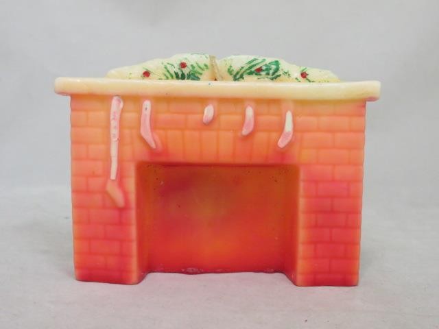Vintage Tavern Gurley FIREPLACE Candle (RARE Night Before Christmas Set) 1940s