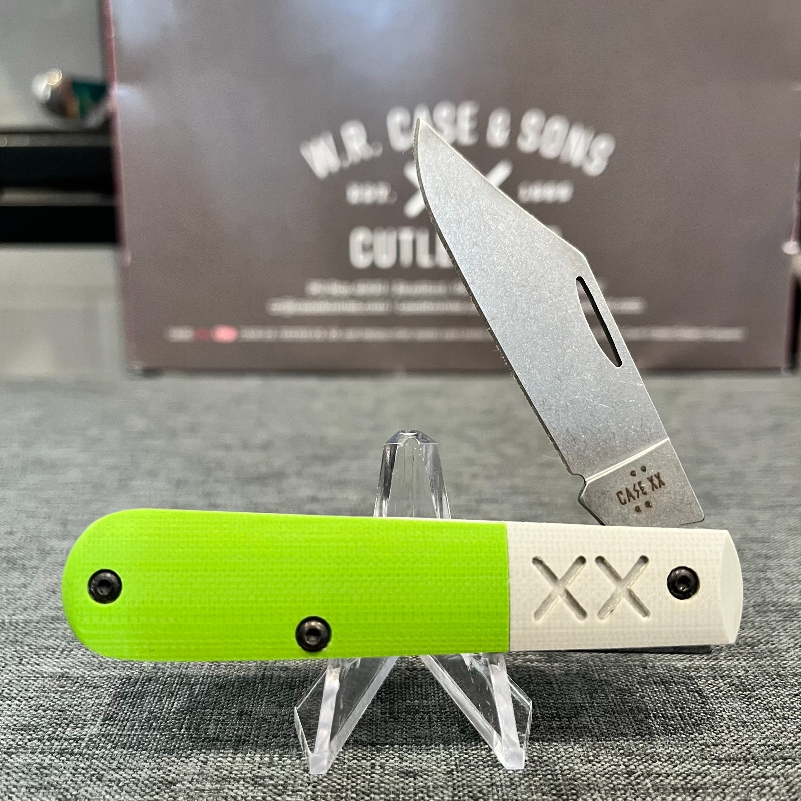 Case XR Barlow, Lime Green with Battleship Gray G-10 Bolster, S35VN Blade, NIB