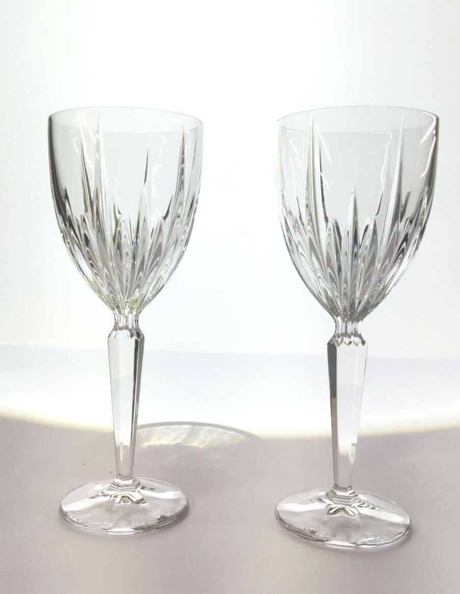 Two (2) Mikasa Icicles Crystal Wine Glasses. Vintage. 
