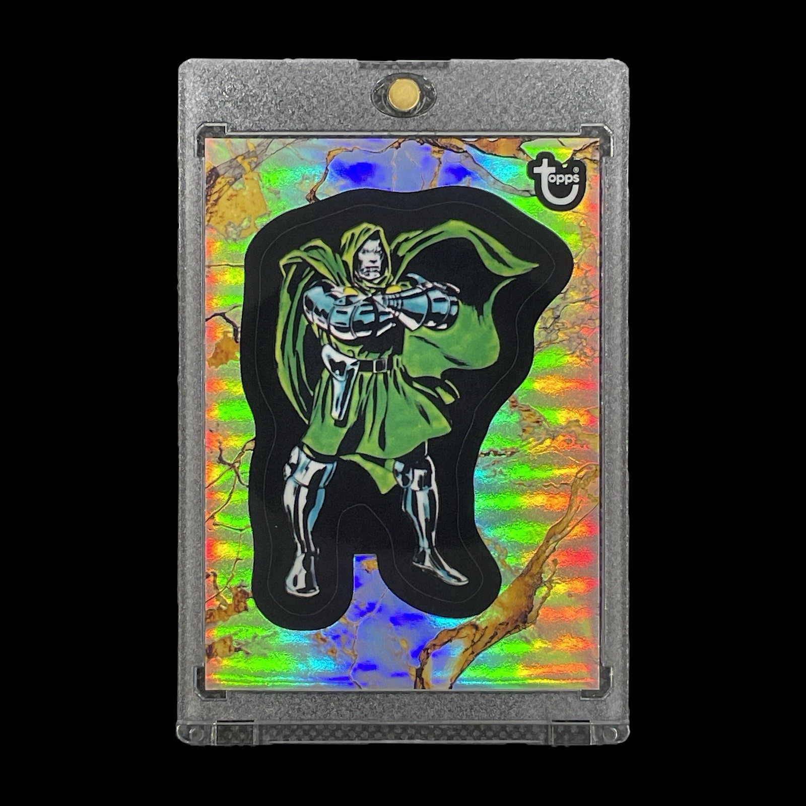 DOCTOR DOOM GOLD MARBLE REFRACTOR CHROME CARD 2025 Topps Golden 1976 - Marvel
