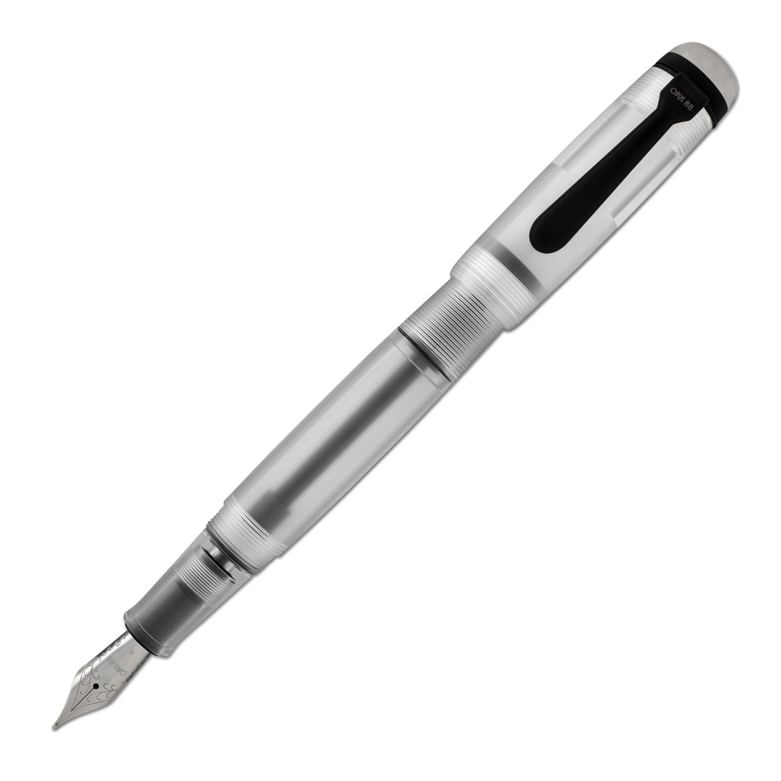 Opus 88 OMAR Fountain Pen in Clear Demonstrator - Broad Point  NEW in box