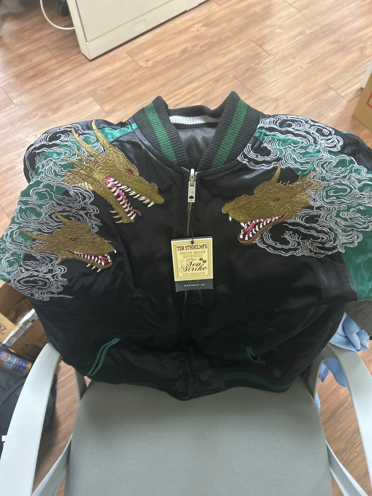 Godzilla KING GHIDORAH Souvenir Jacket Embroidery M Unisex Japan Cosplay Kaiju