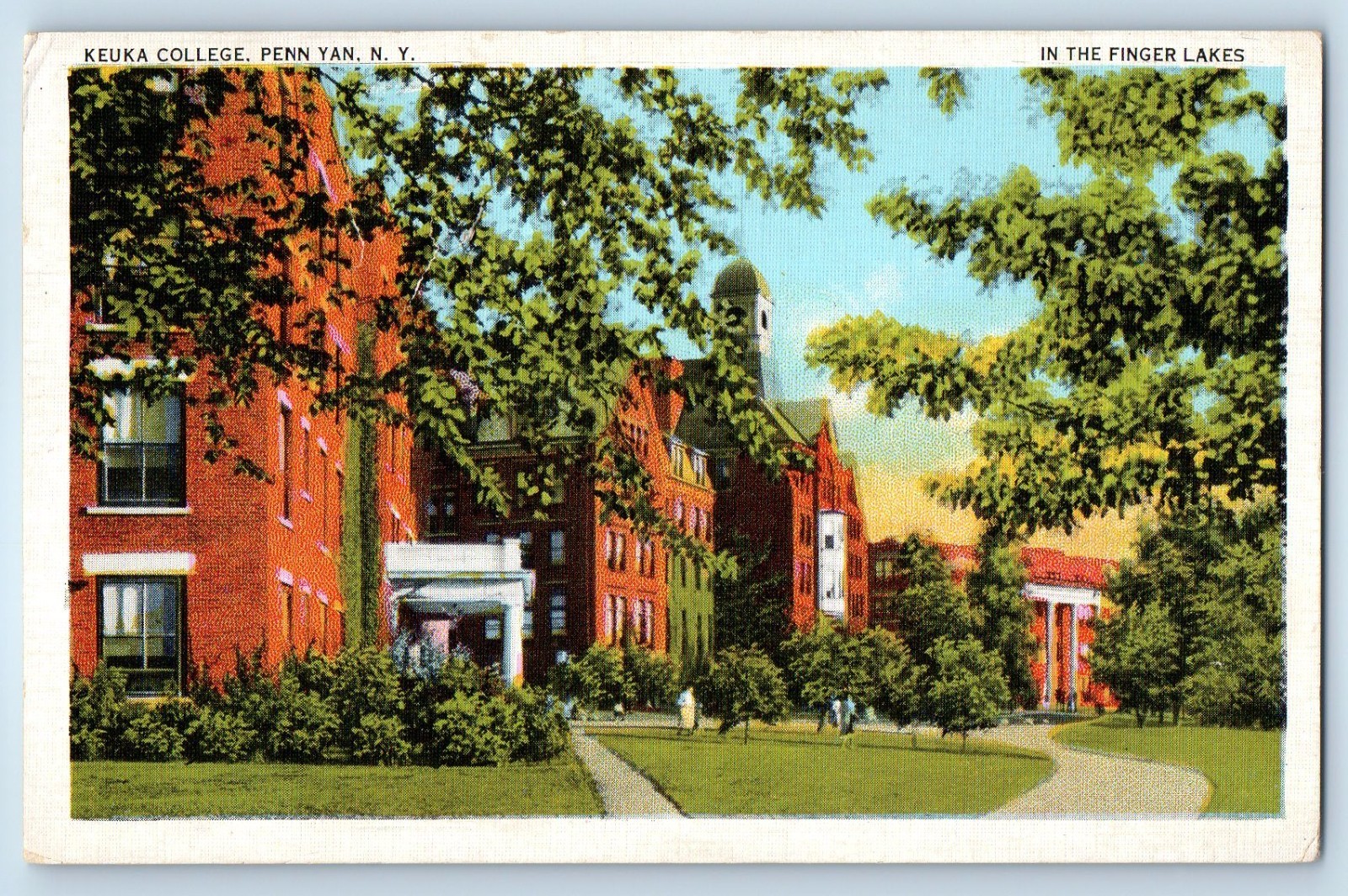1934 Penn Yan New York Postcard Keuka College Building Field Finger Lakes Posted 1934 Penn Yan New York Postcard Keuka College Building Field Finger Lakes Posted