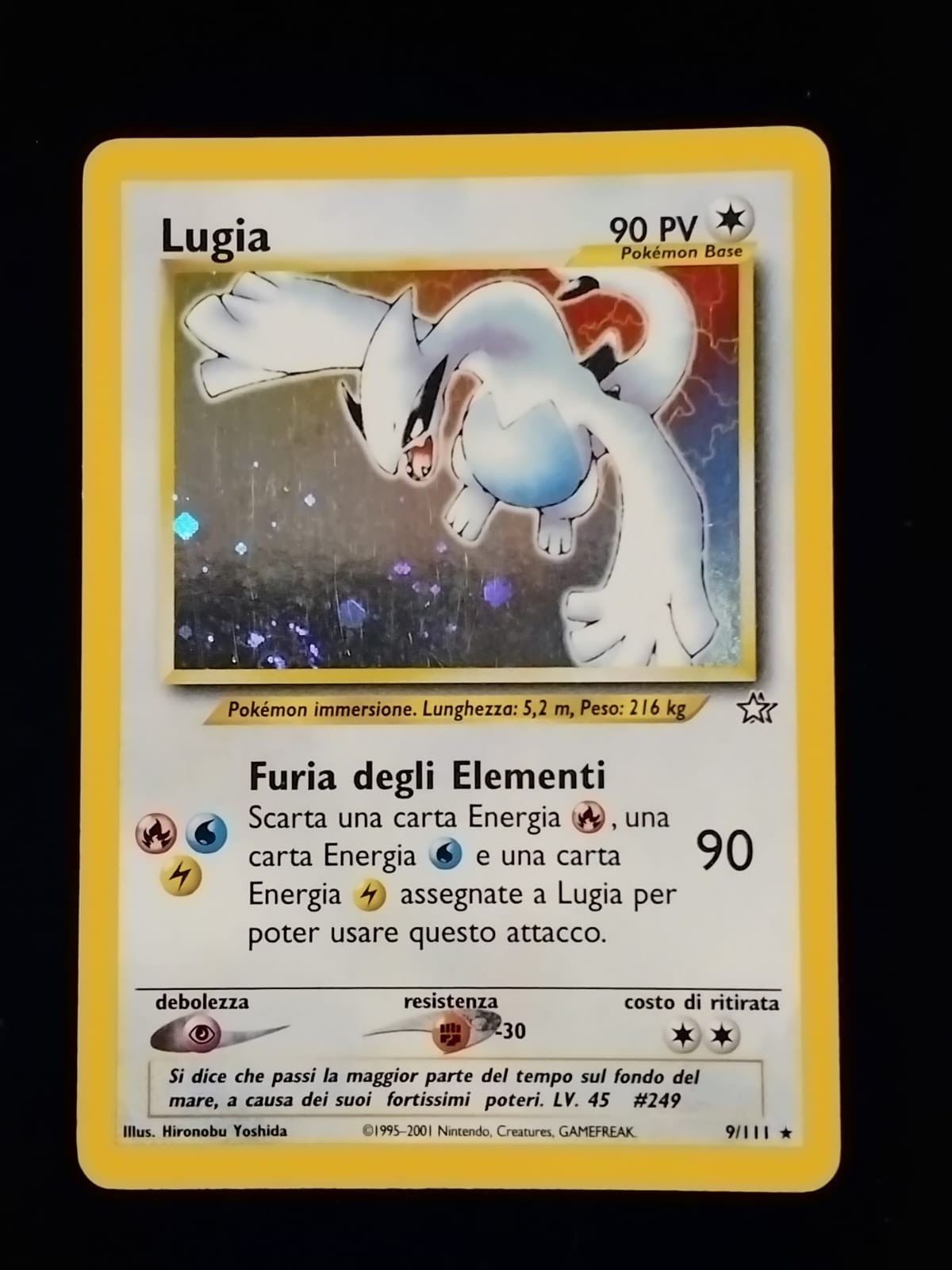 Pokemon Lugia 9/111 Neo Genesis holo Italiano 2001 EXC LP