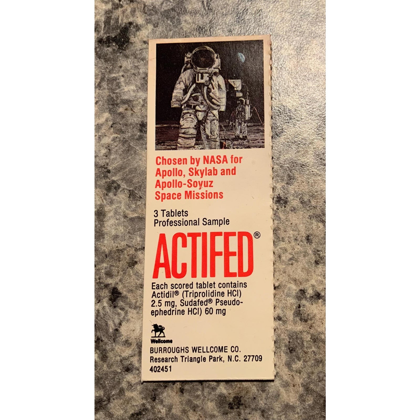 Vintage 1970s Actifed Space Missions Doctor Burroughs Wellcome NASA Ephemera