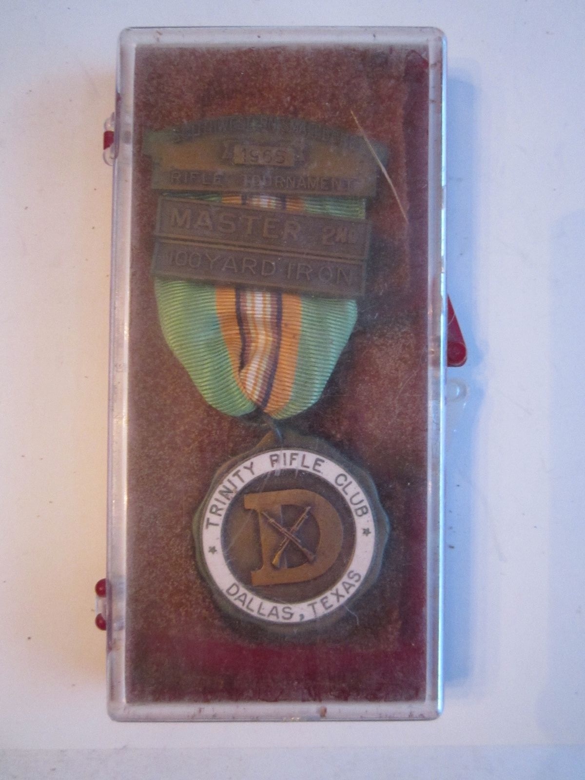 1965 TRINITY RIFLE CLUB SHOOTING MEDAL - MASTER - 2ND - BLACKINTON - IN A CASE
