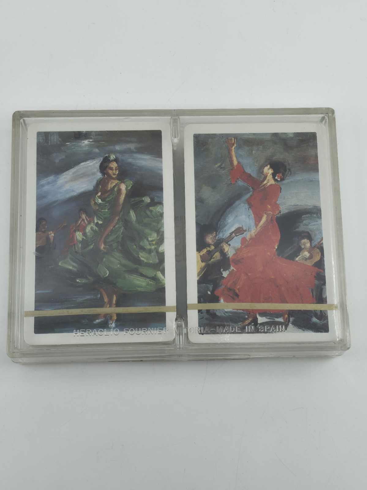 Vintage Heraclio Fournier Vitoria Spain Sealed Double Deck Playing Cards NOS
