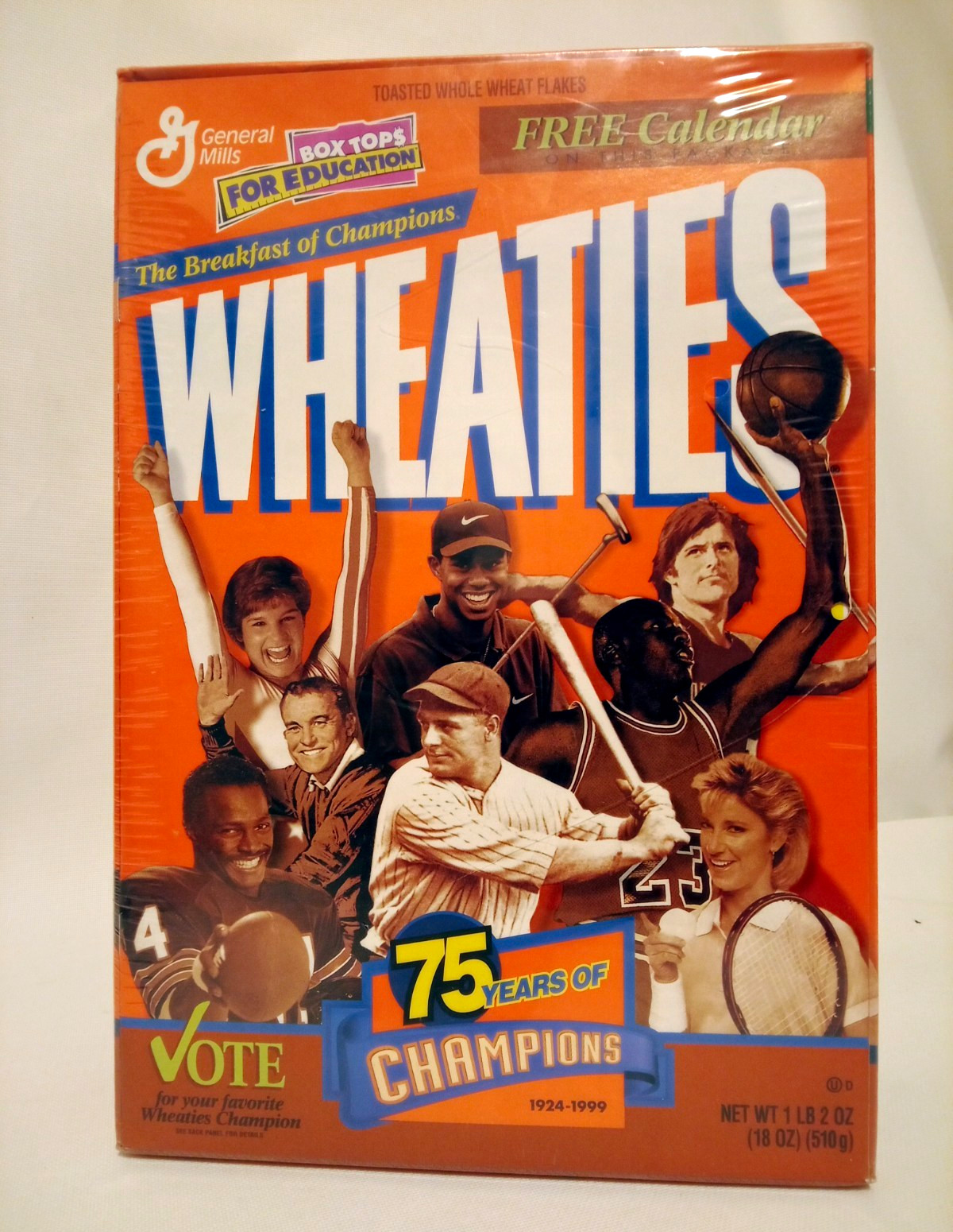 Wheaties 75 Years of Champions 1924-1999 Original Cereal Box Orange 1999