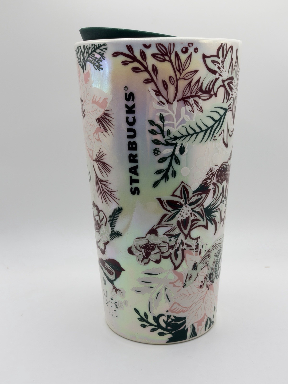Starbucks 2022 ~Enchanted Forest Holiday Floral Tall Ceramic Tumbler - 12oz