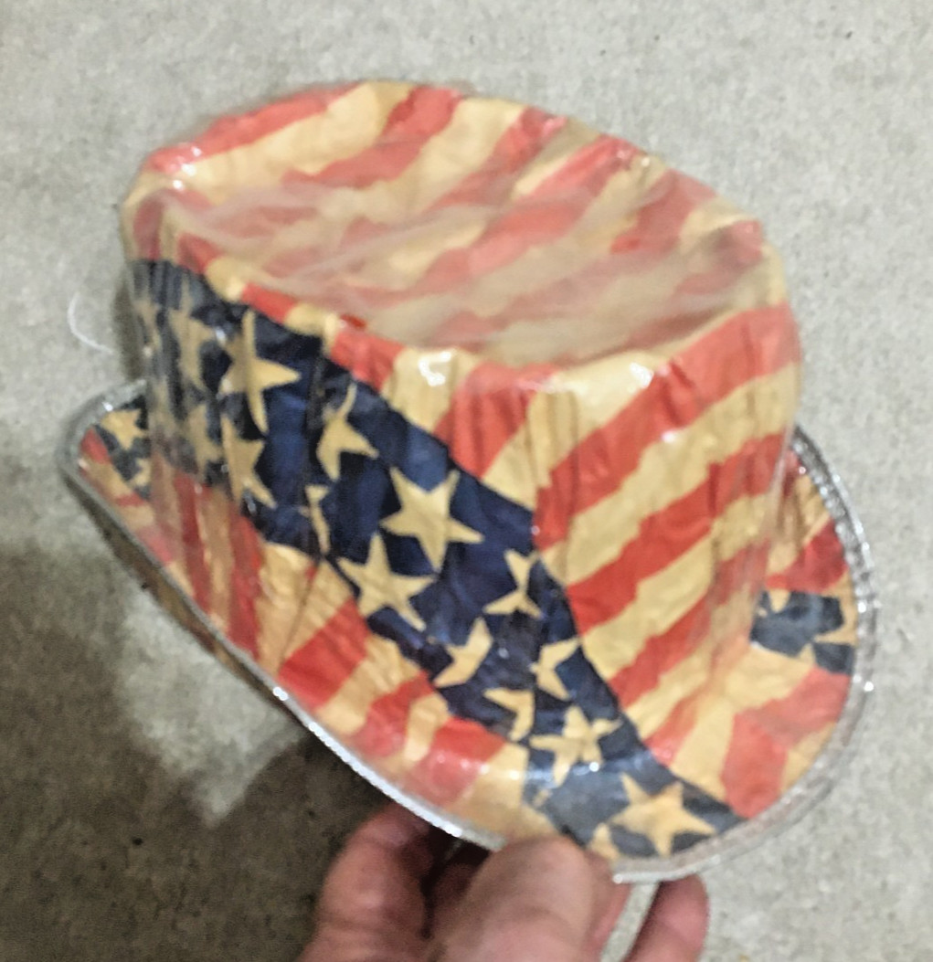 Vntg c1930s Paper American Flag Hat, July Fourth  Patriotic RWB Parade Hat