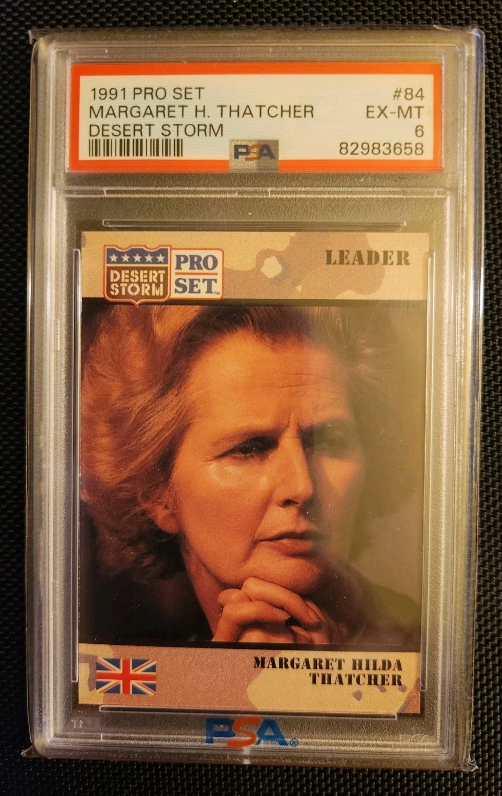 1991 Pro Set Desert Storm #84 Margaret H. Thatcher PSA 6