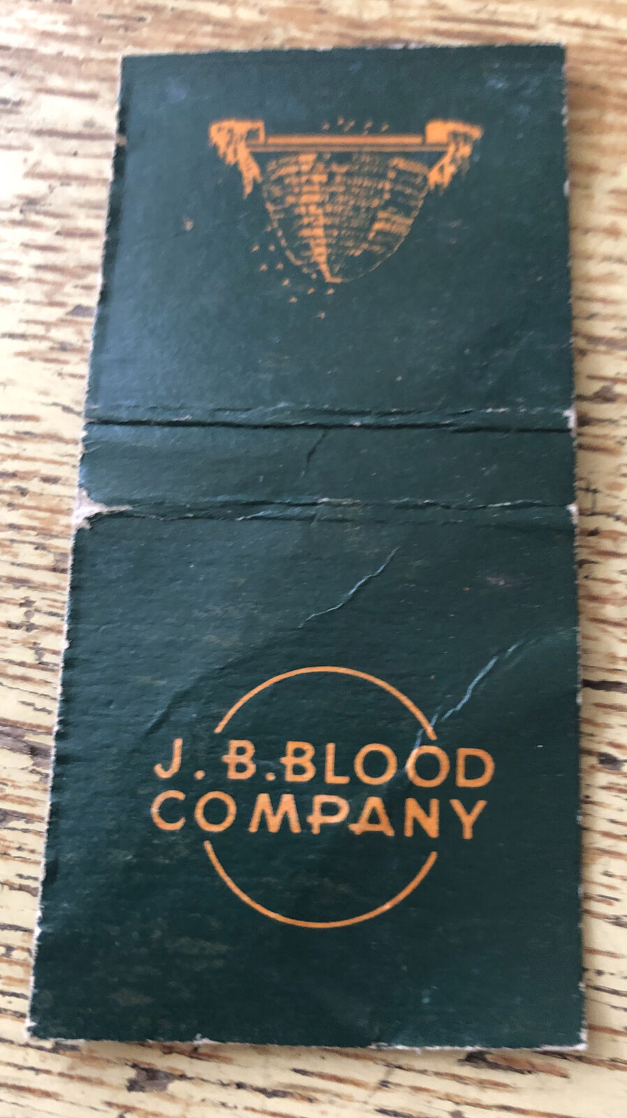 1930s-40s J.B. Blood Company Matchbook Cover