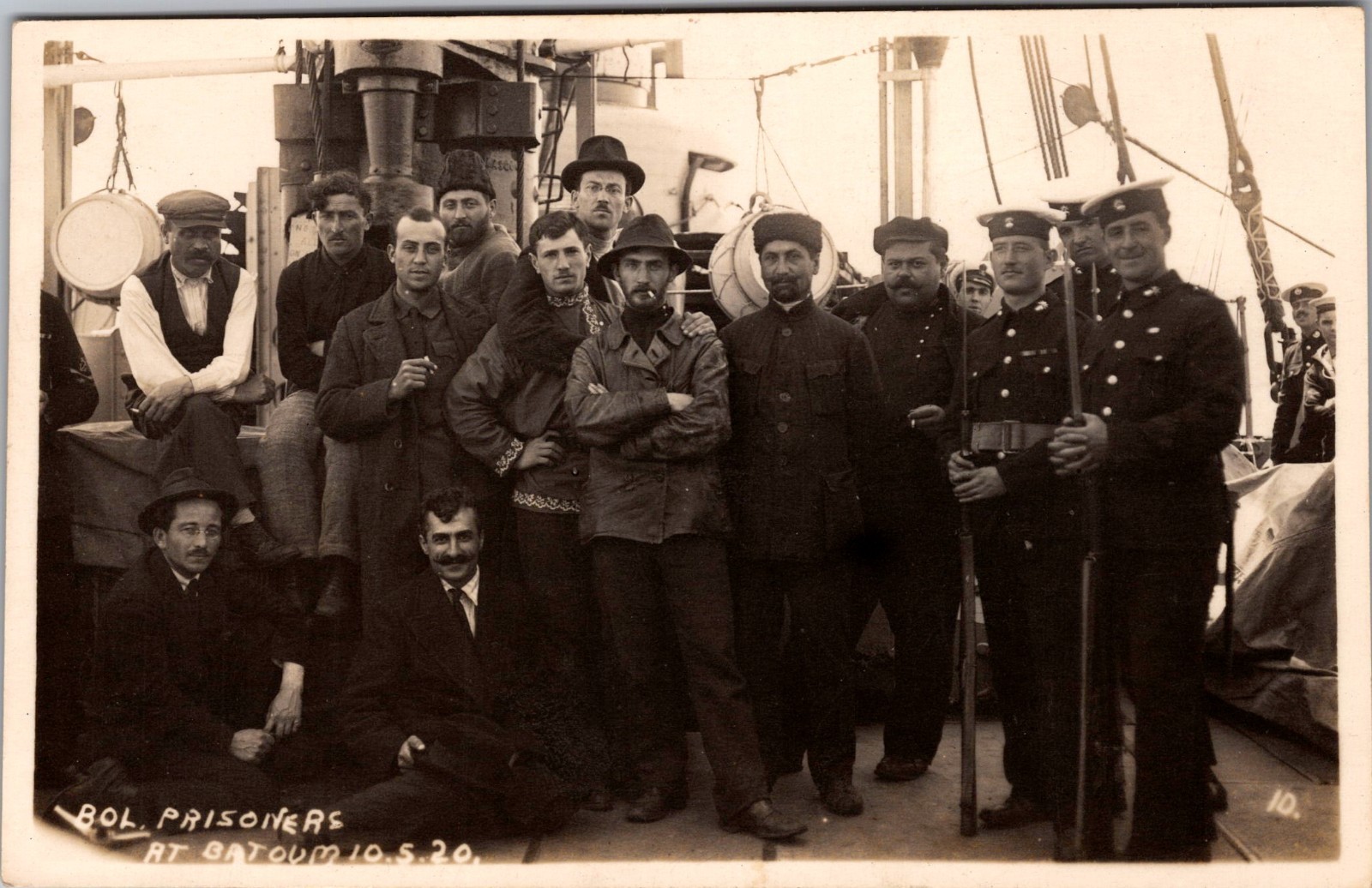 Mint RPPC Postcard US Invasion Russia  bolshevik Prisoners Ship HMS Royal