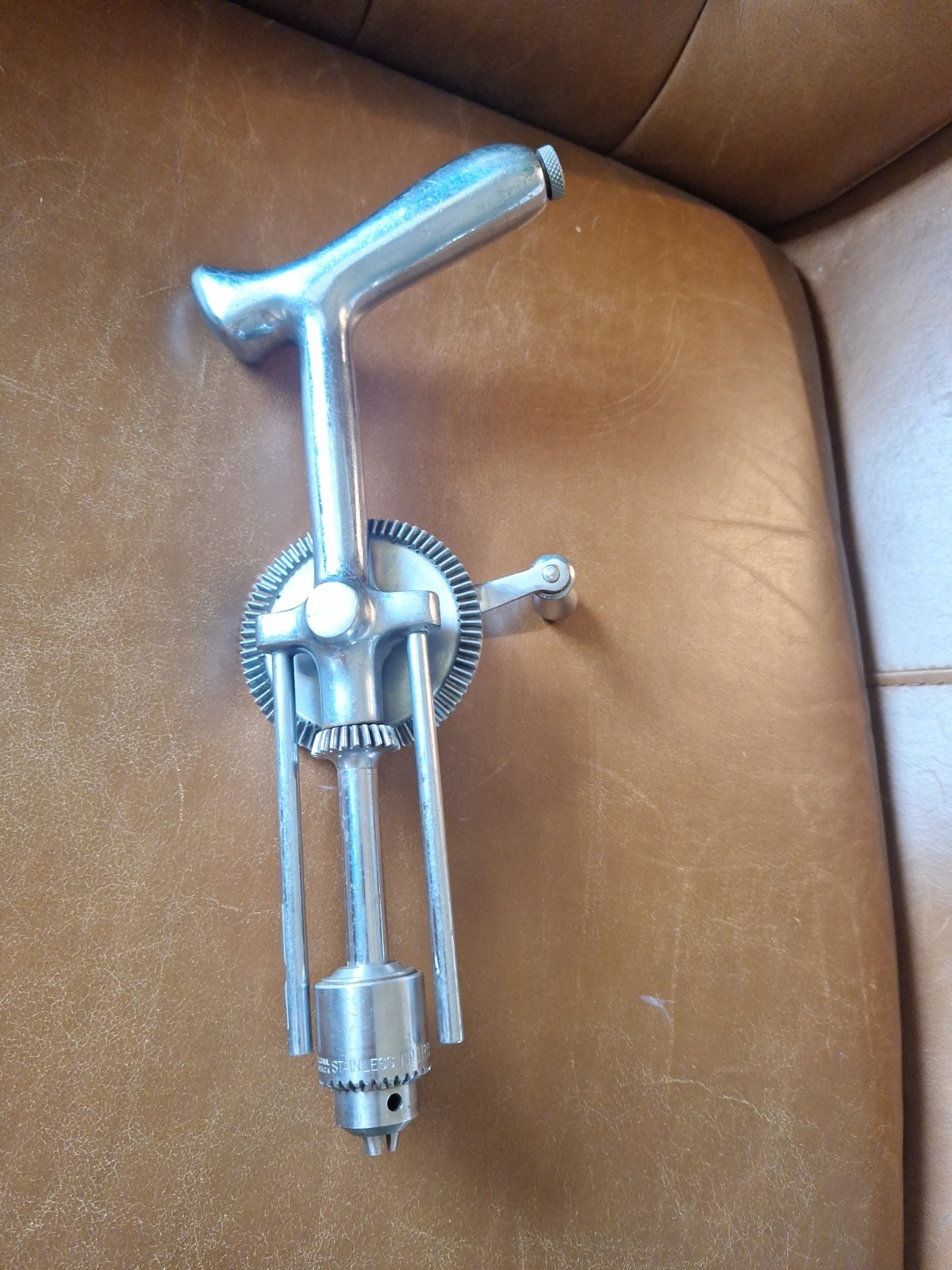 Vintage HAND Crank DRILL  T Style EMER Drill Ortho?