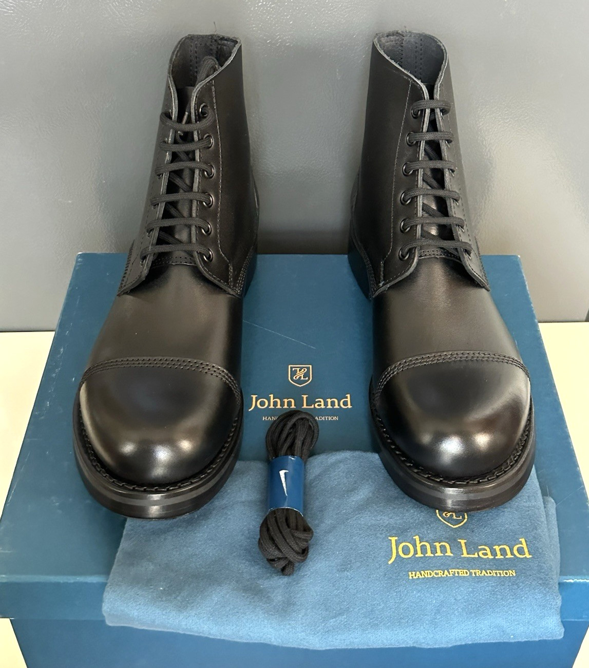 JOHN LAND British Army Military Leather Ammo Parade Boots UK SZ 9 M US 9.5 NWB