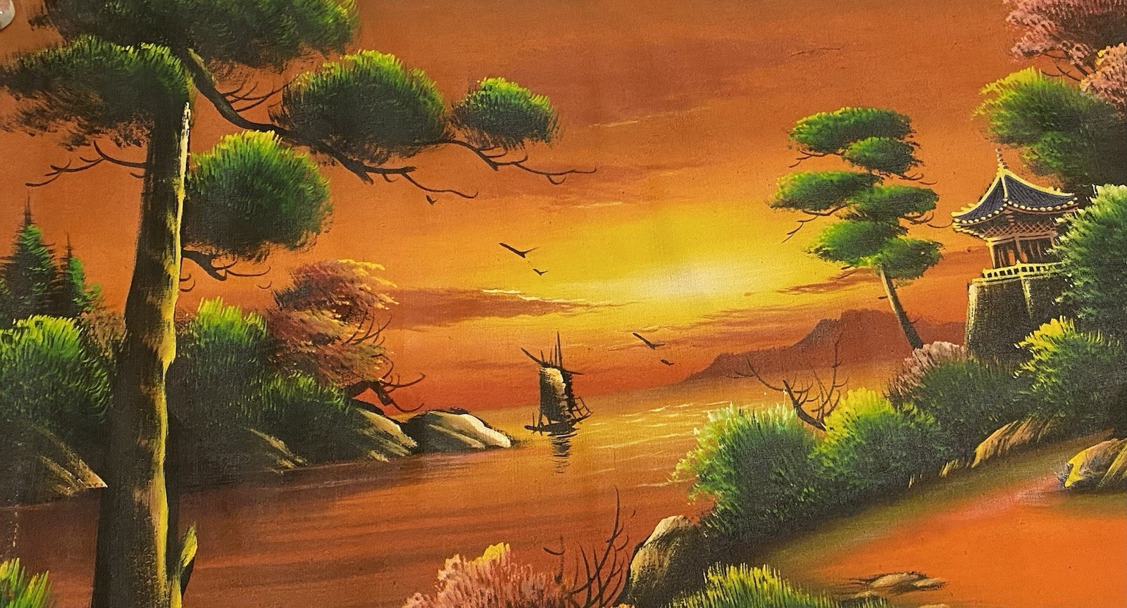 Chinese Japanese Painting Hand Painted Canvas Artwork Aslan Décor