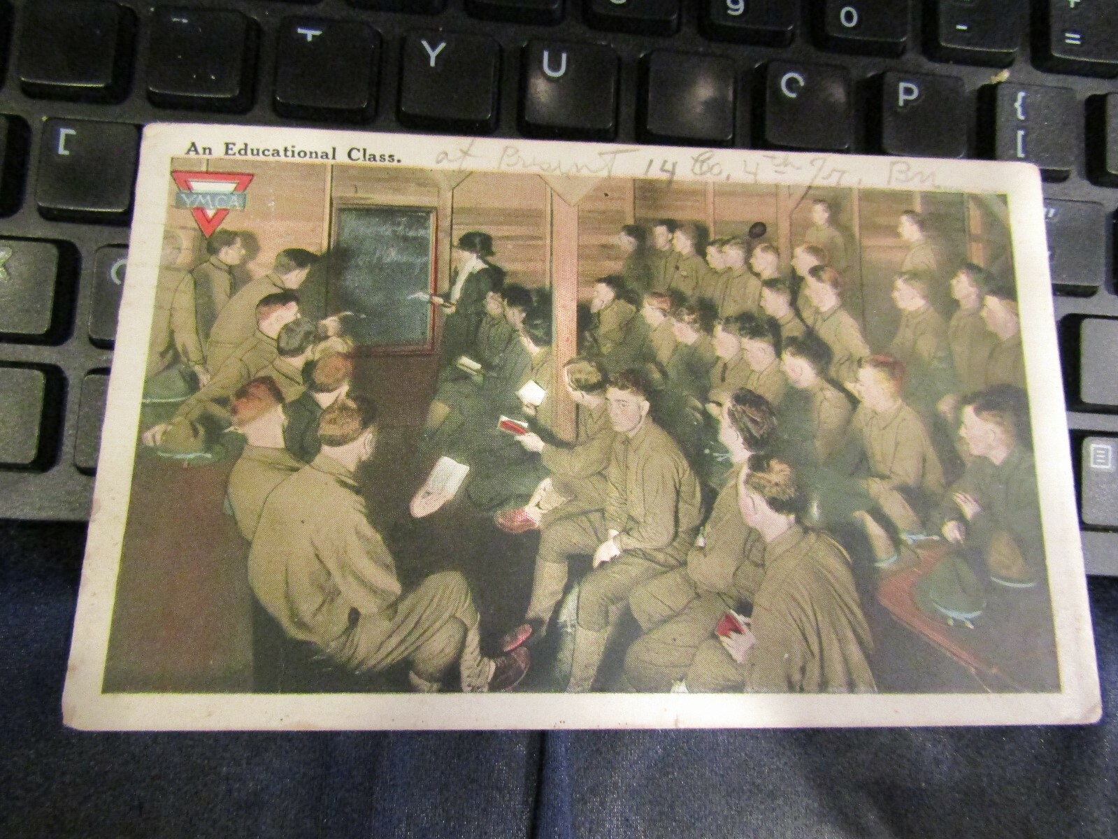 Vtg Postcard:  1918 WWI - an educational class 14 co, 4th something
