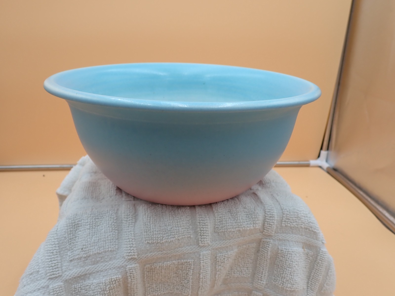 Dryden Originals Bowl 8.75” Pink Blue Ombre 1998 Studio Art Pottery Southwest