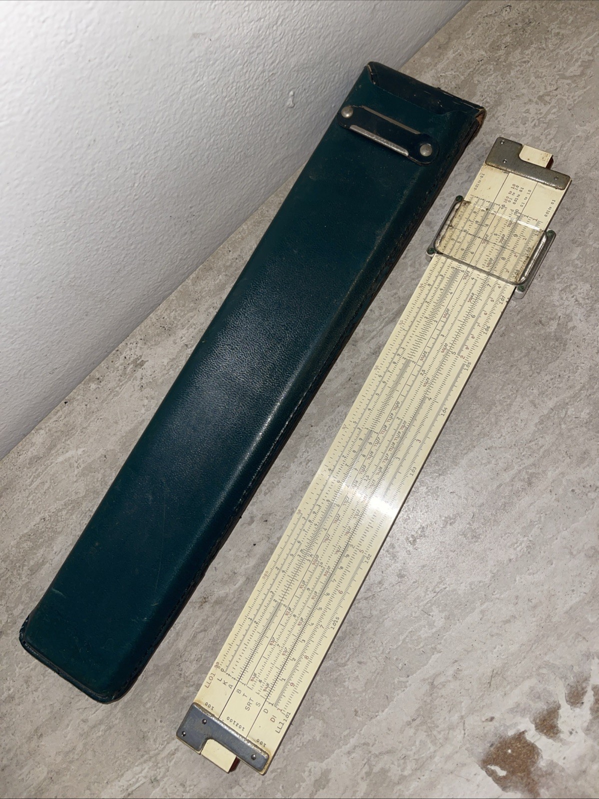 Vtg K&E Keuffel Esser Co Log Log Duplex Decitrig Slide Rule 4081-3S Leather Case