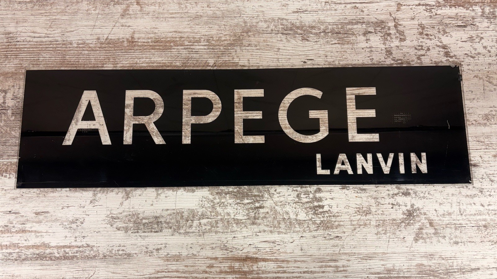 Arpege Lanvin Vintage Acrylic Advertisment Sign Plaque 28” Long 