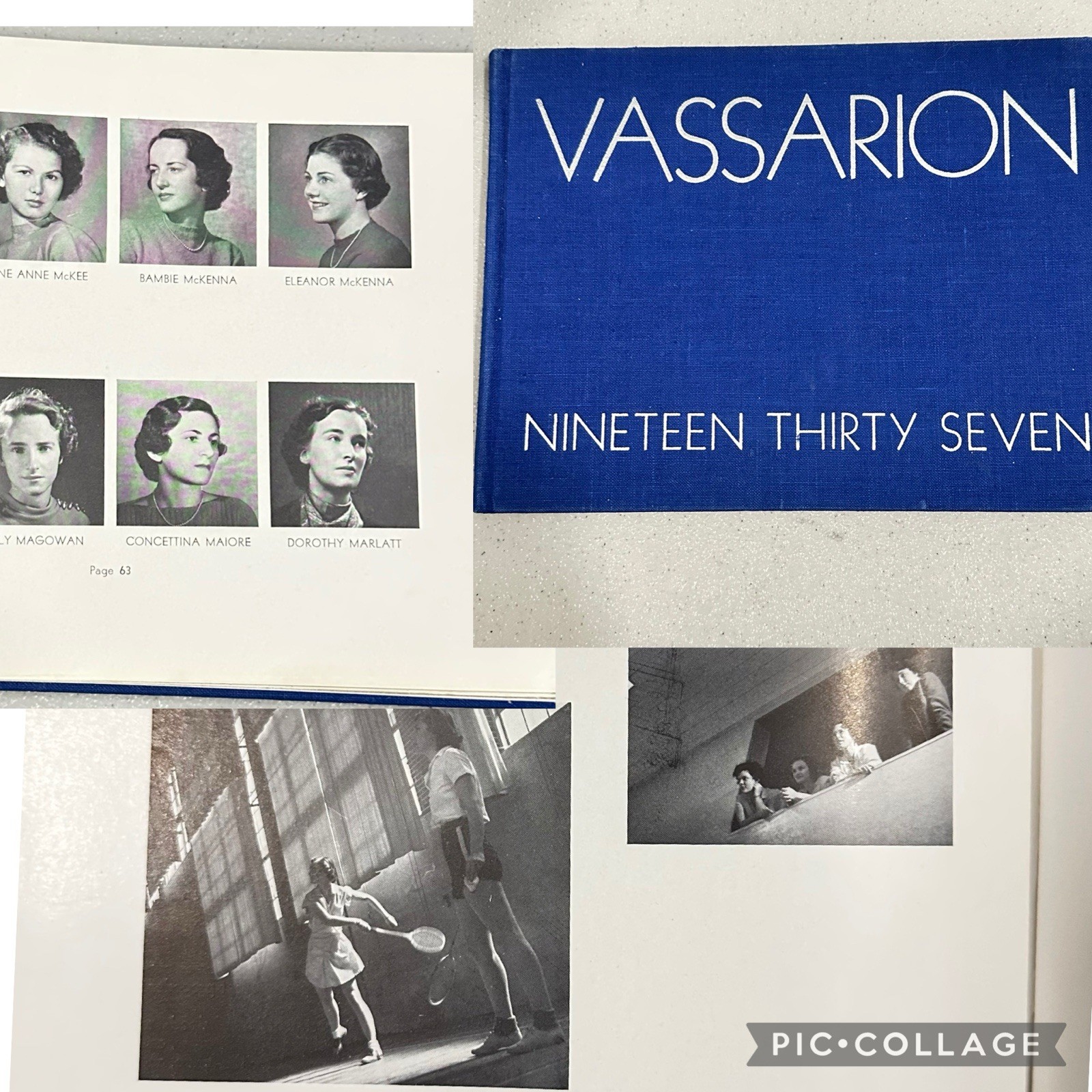 1937 Vassar College Poughkeepsie, New York Vassarion Yearbook 144 Pages