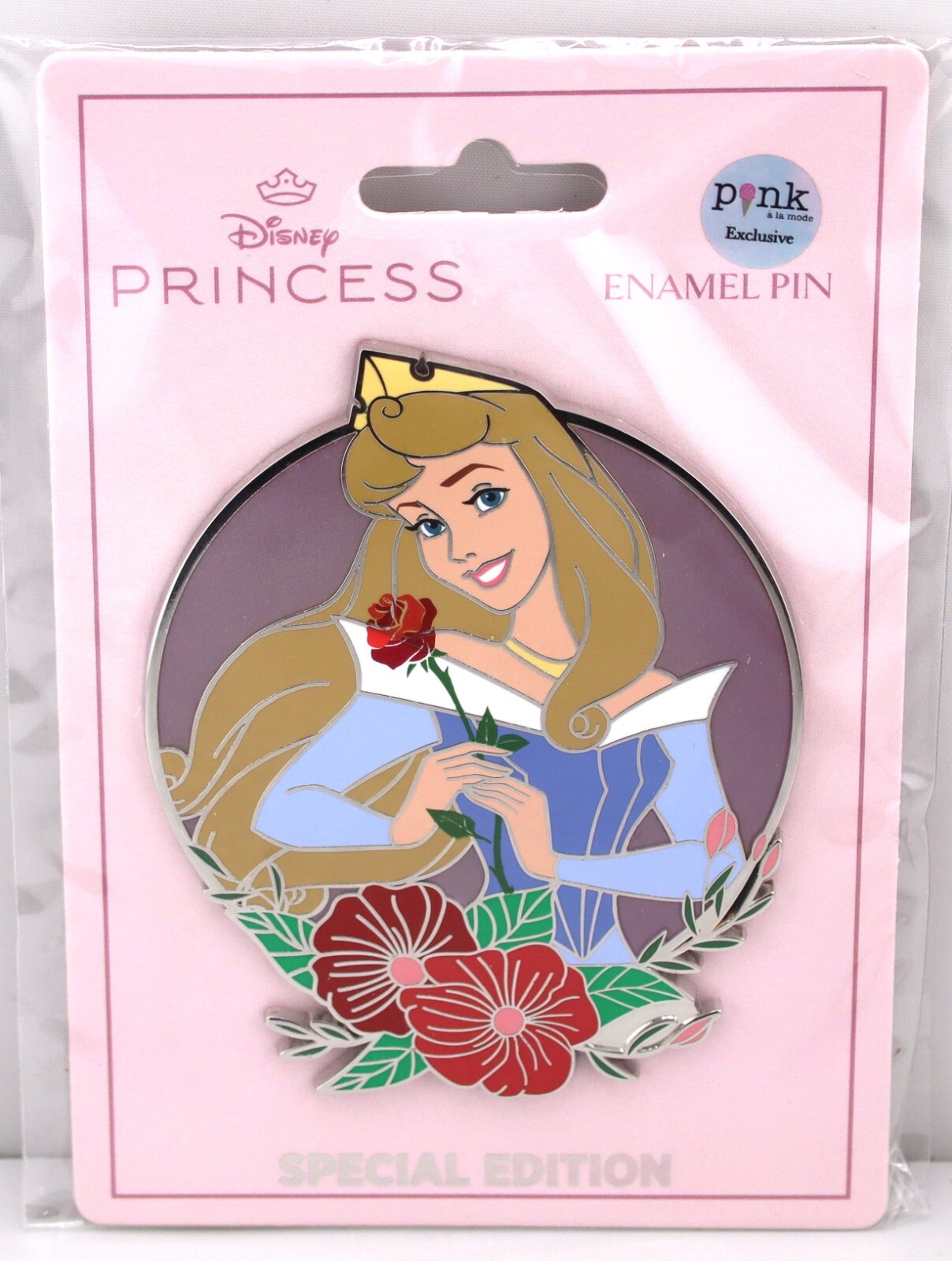 Palm Pin Disney Princess Floral Series Aurora Sleeping Beauty LE 250 Palm Pin Disney Princess Floral Series Aurora Sleeping Beauty LE 250