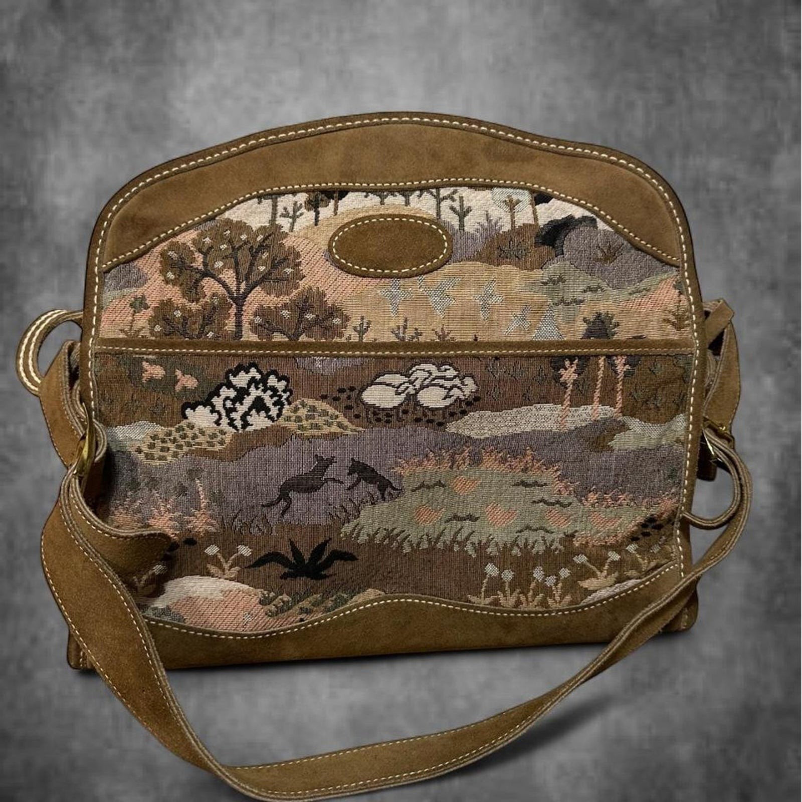 Vintage 1980s the french co woven tapestry shoulder bag