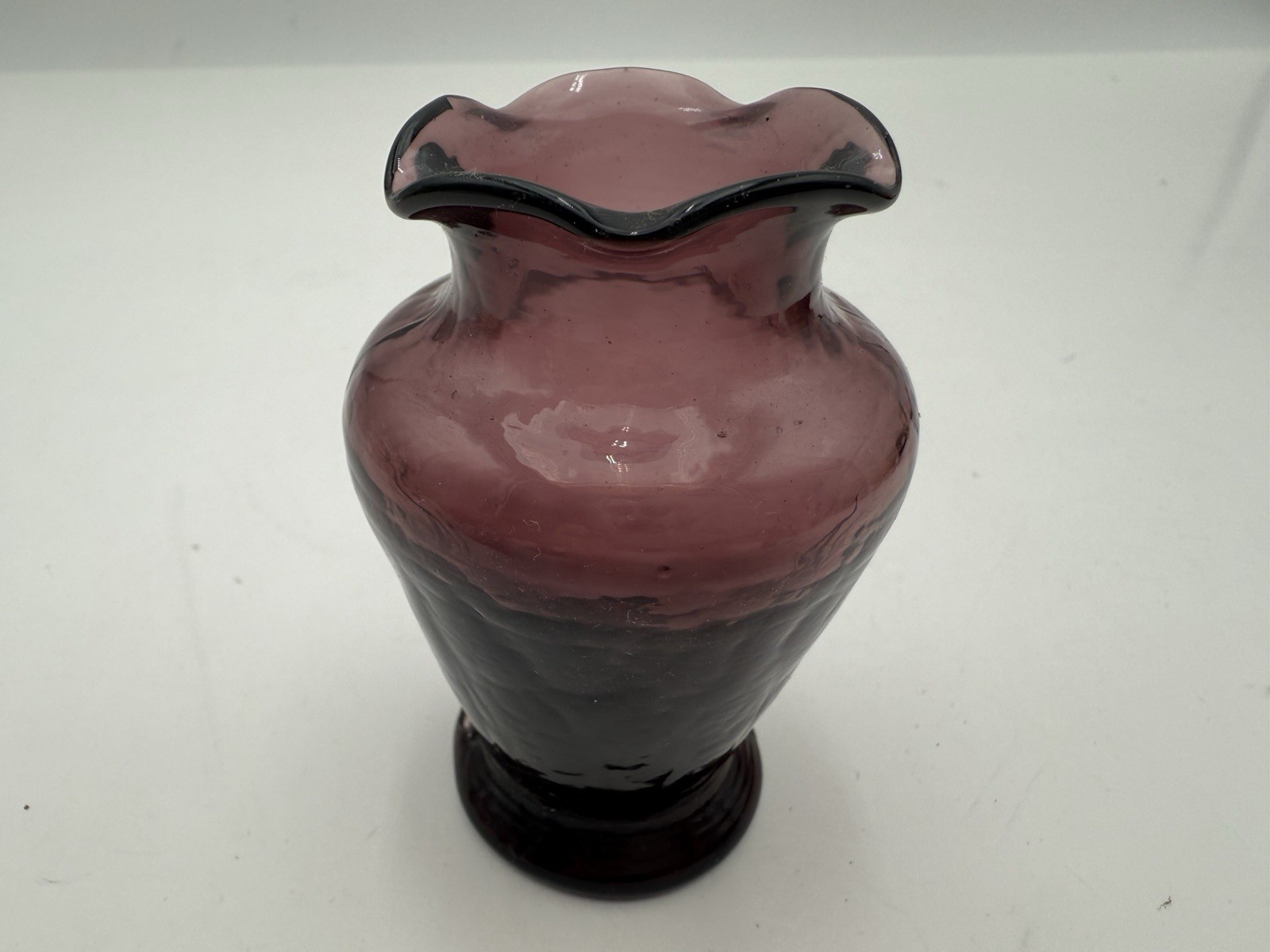 Vintage Small Amethyst Purple Glass Vase  3.25\