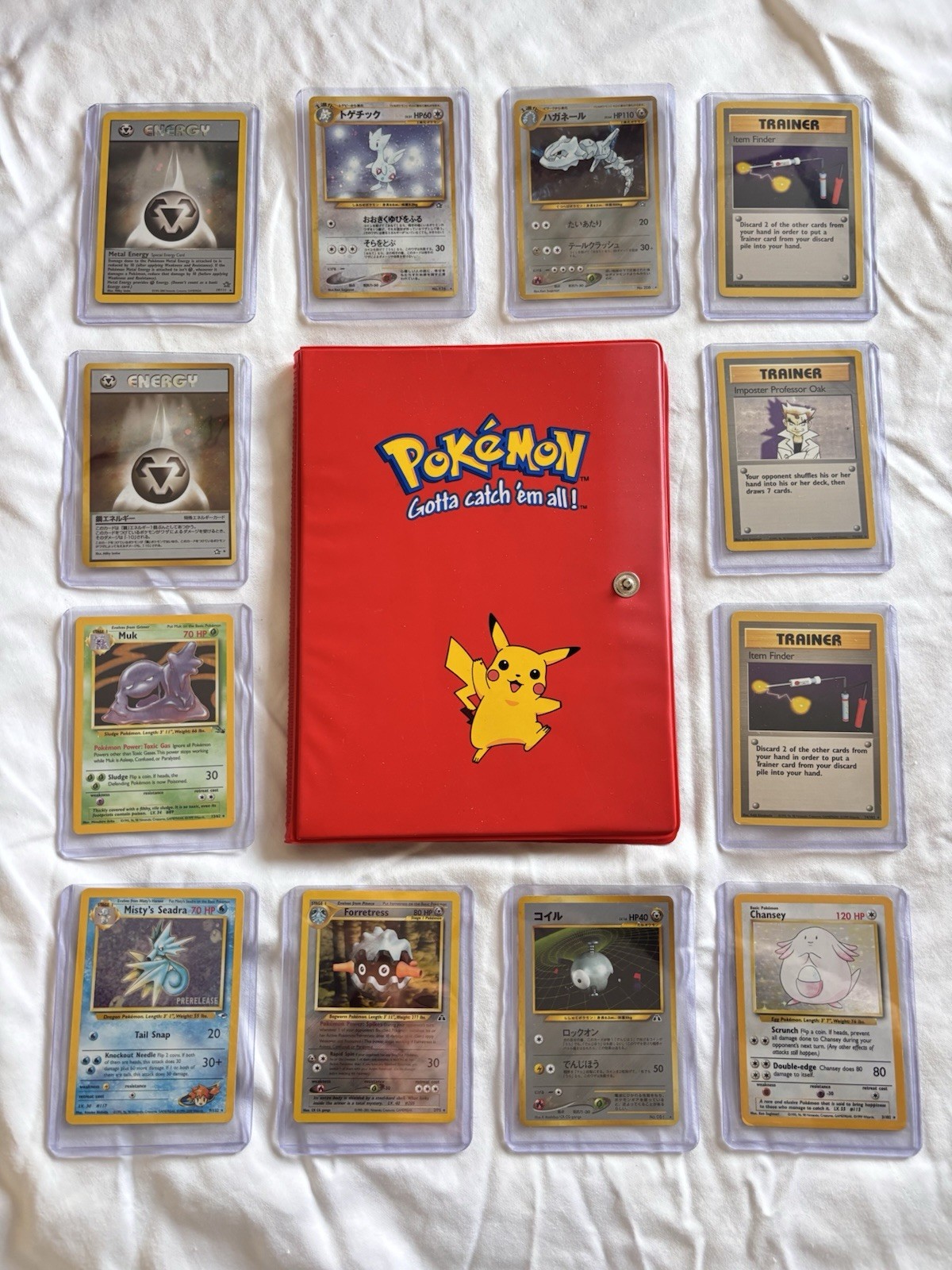 Vintage Pokemon Card Collection 9 Holos Japanese English WOTC + Original Binder