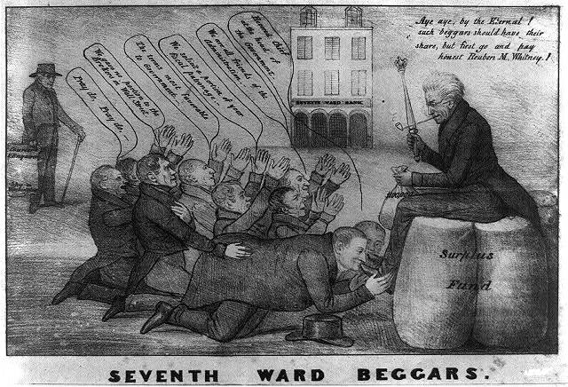 Andrew Jackson Reuben Miles Whitney Seventh Ward Beggars 1839 Political Cartoon