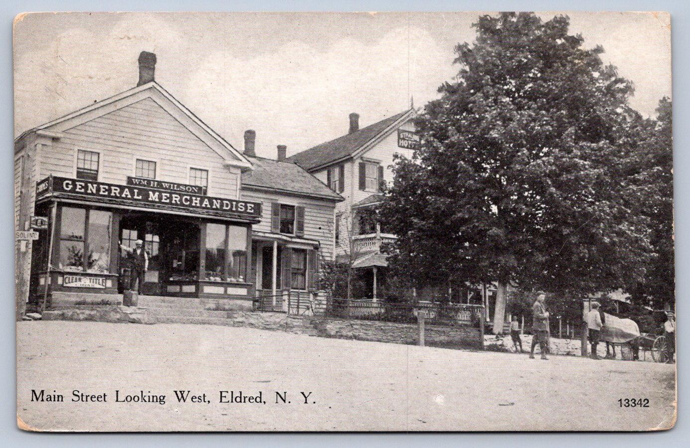 WA1/ Eldred New York Postcard c1910 Main Street Wilson General Store 168