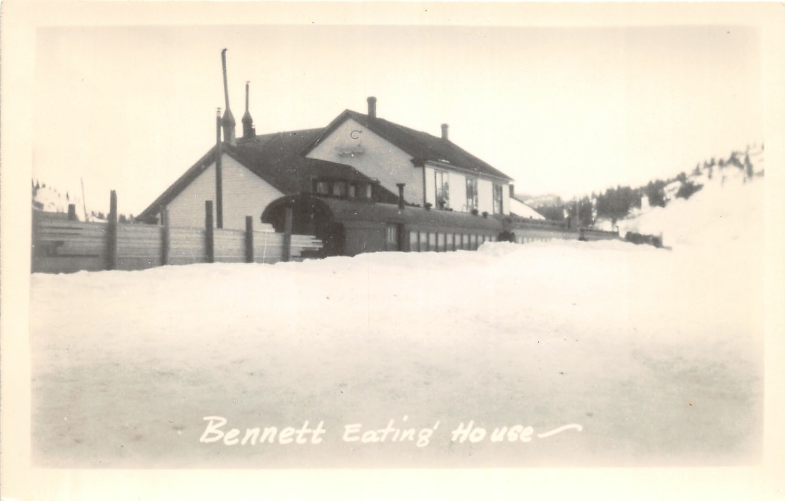 H72/ Lake Bennett White Pass Yukon Canada RPPC Postcard c30s Eat House 84