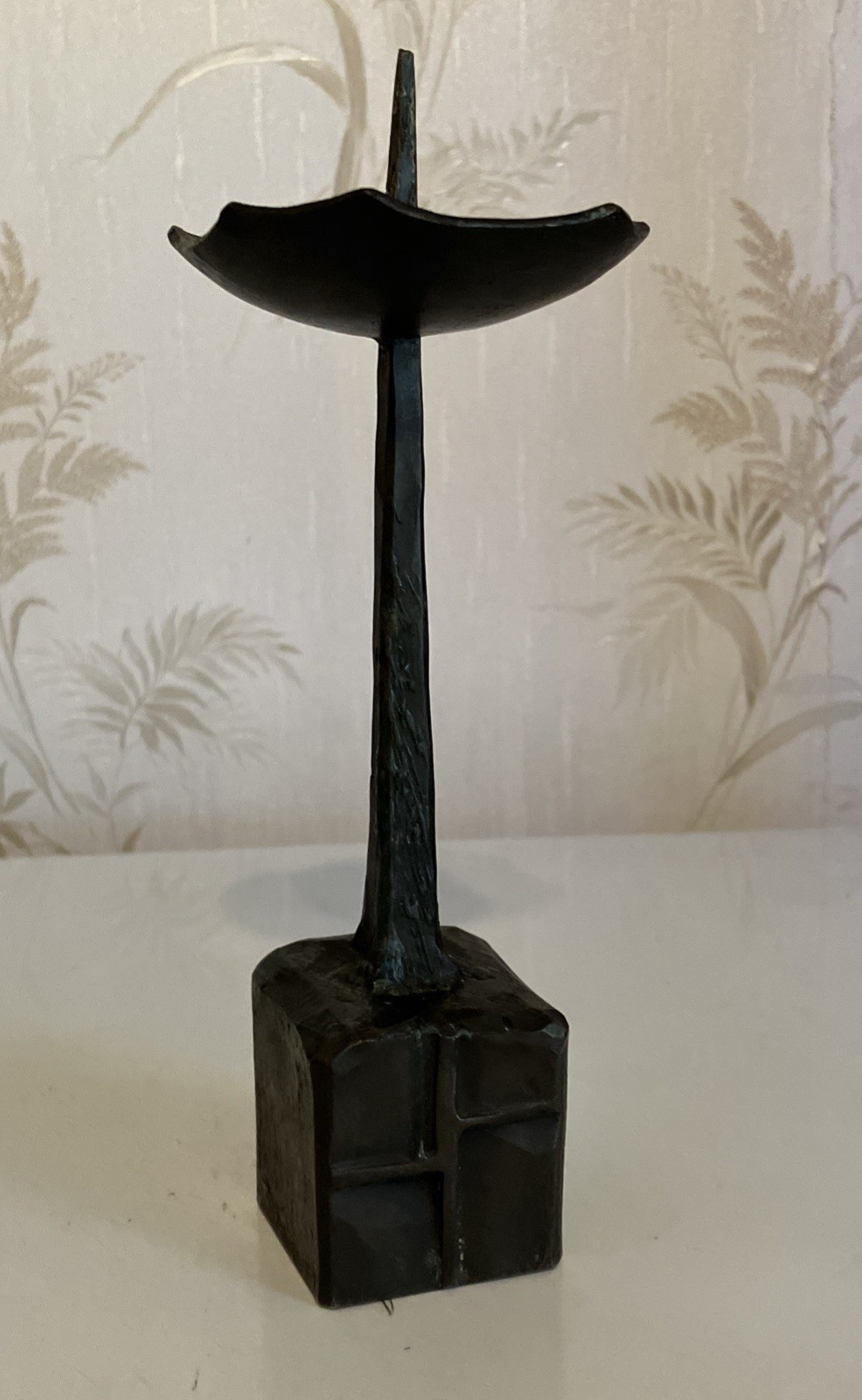 Manfred Bergmeister Brutalist Bronze Candleholder Vintage Germany MCM