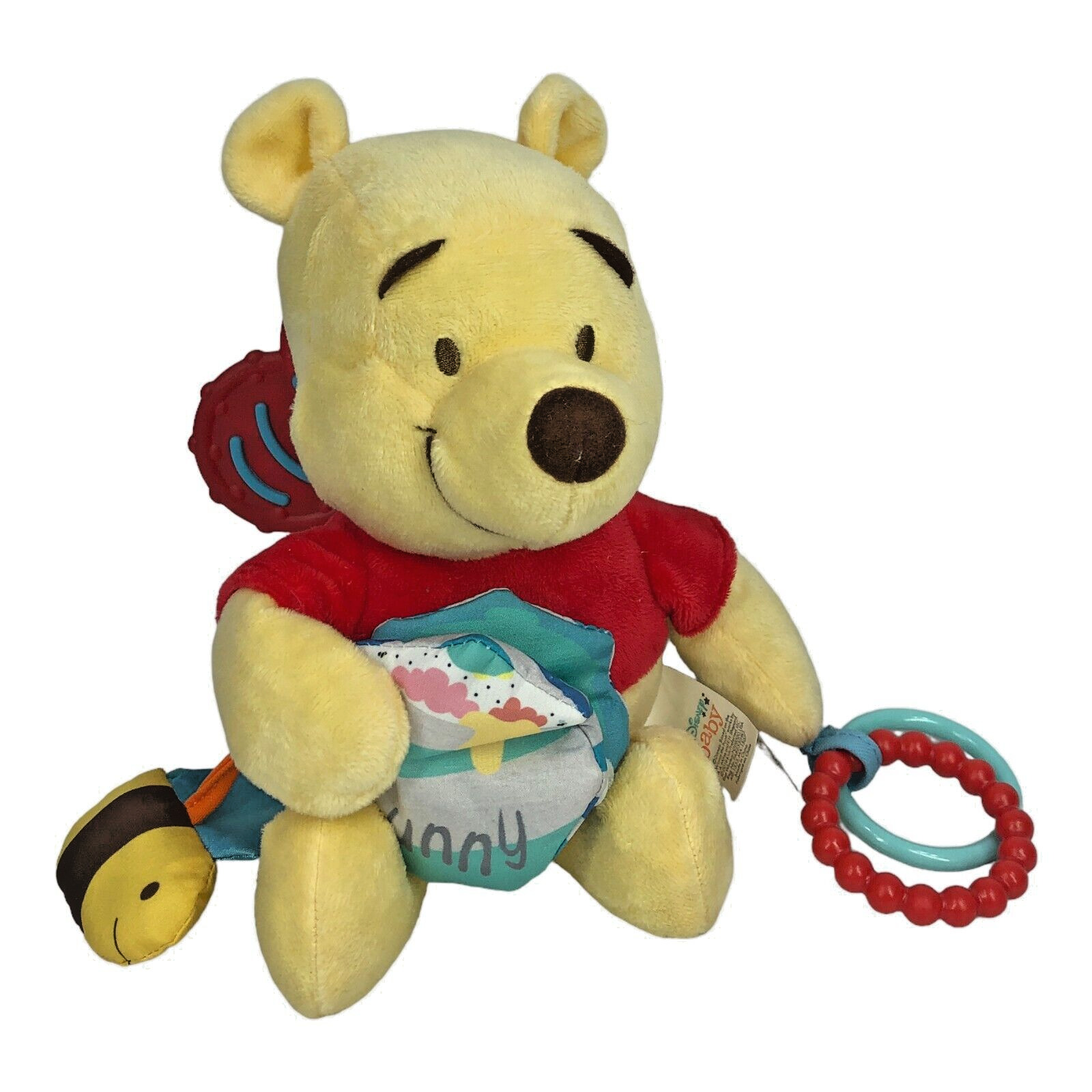 Disney Baby Winnie The Pooh 9 Inch Plush Stroller Car Seat Activity Stuffed Toy
