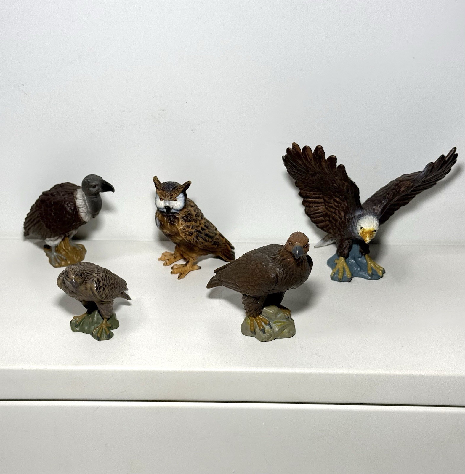 Vintage Schleich Golden Eagle Hawk Owl Birds of Prey Lot (5) Made in Germany