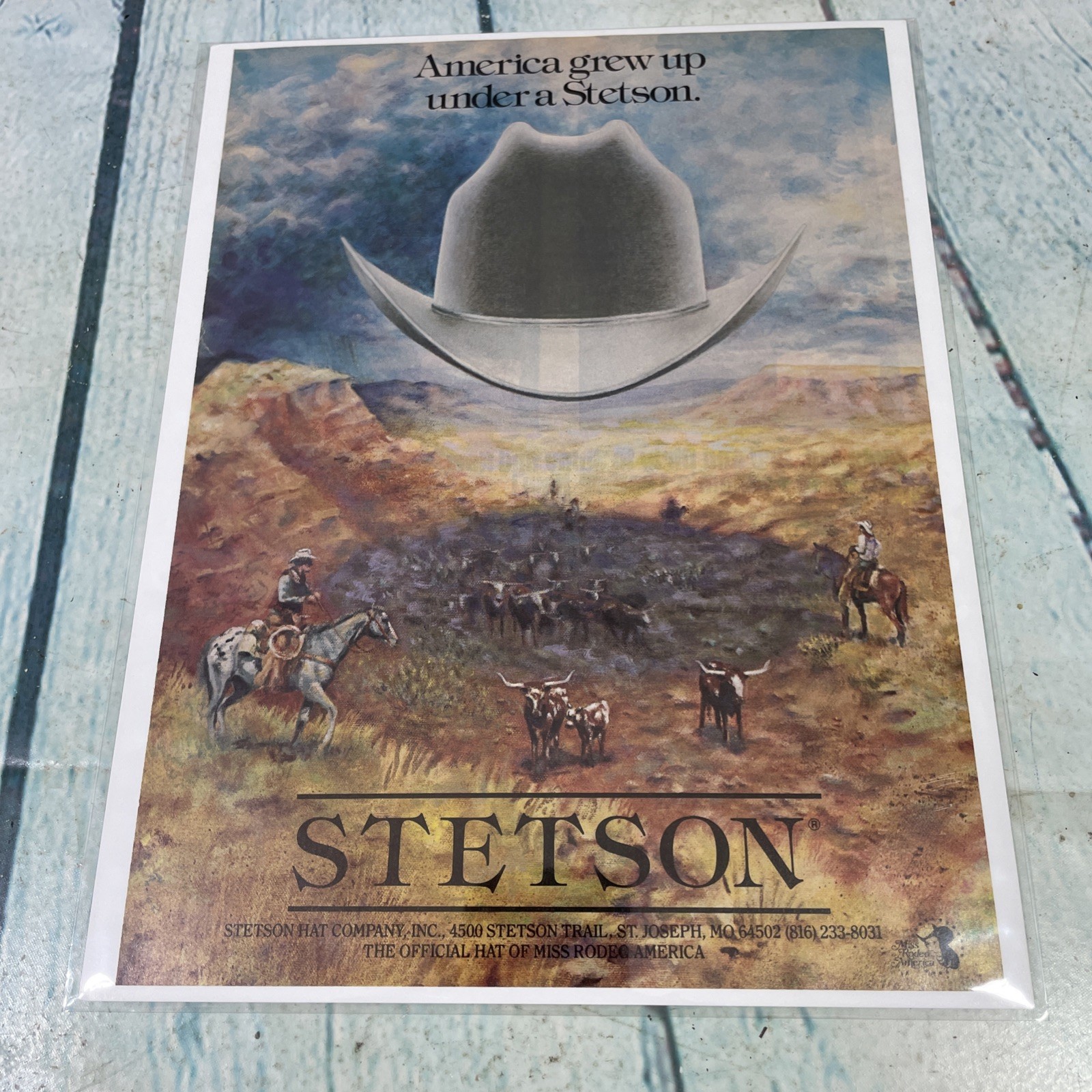 1984 Stetson Western Cowboy Hat Vtg Print Ad/Poster Pinup Promo Art Magazine Pg