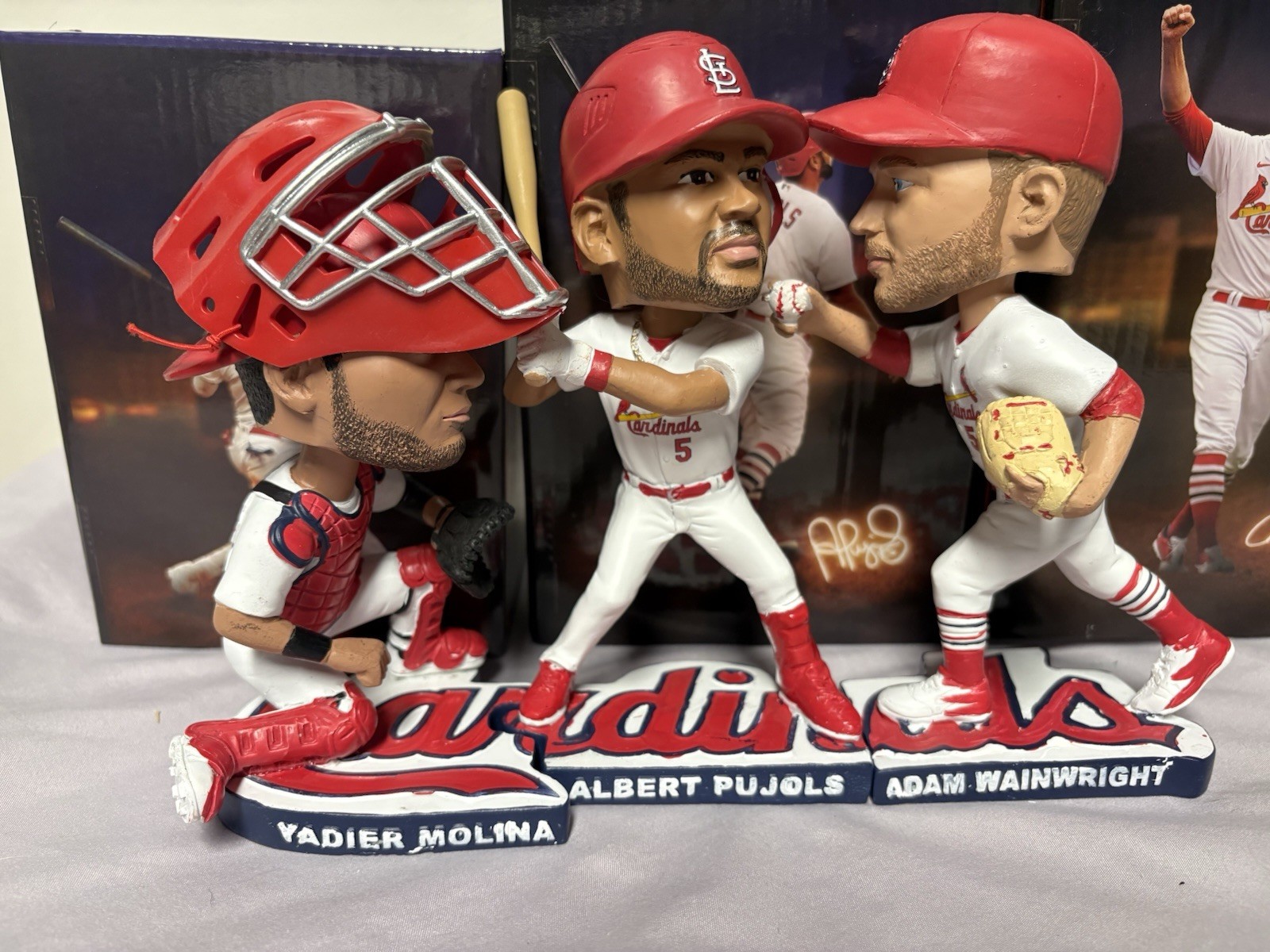 St. Louis Cardinals 3pc Bobblehead Set Molina Pujols Wainwright 