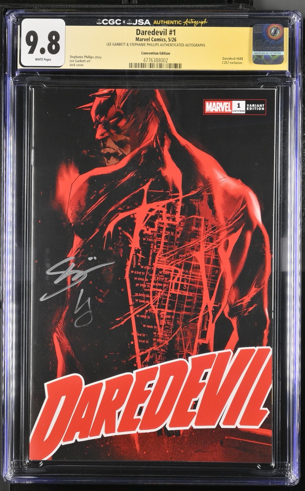 Daredevil Vol. 9 #1 Exclusive C2E2 Signed 2X Phillips/Garbett 2026 CGC 9.8 Daredevil Vol. 9 #1 Exclusive C2E2 Signed 2X Phillips/Garbett 2026 CGC 9.8