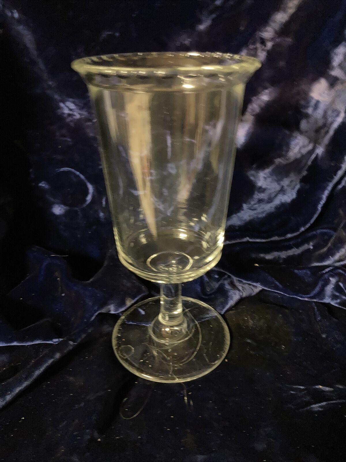 Vintage Clear Glass Spooner / Vase Scallop Edge Stemmed
