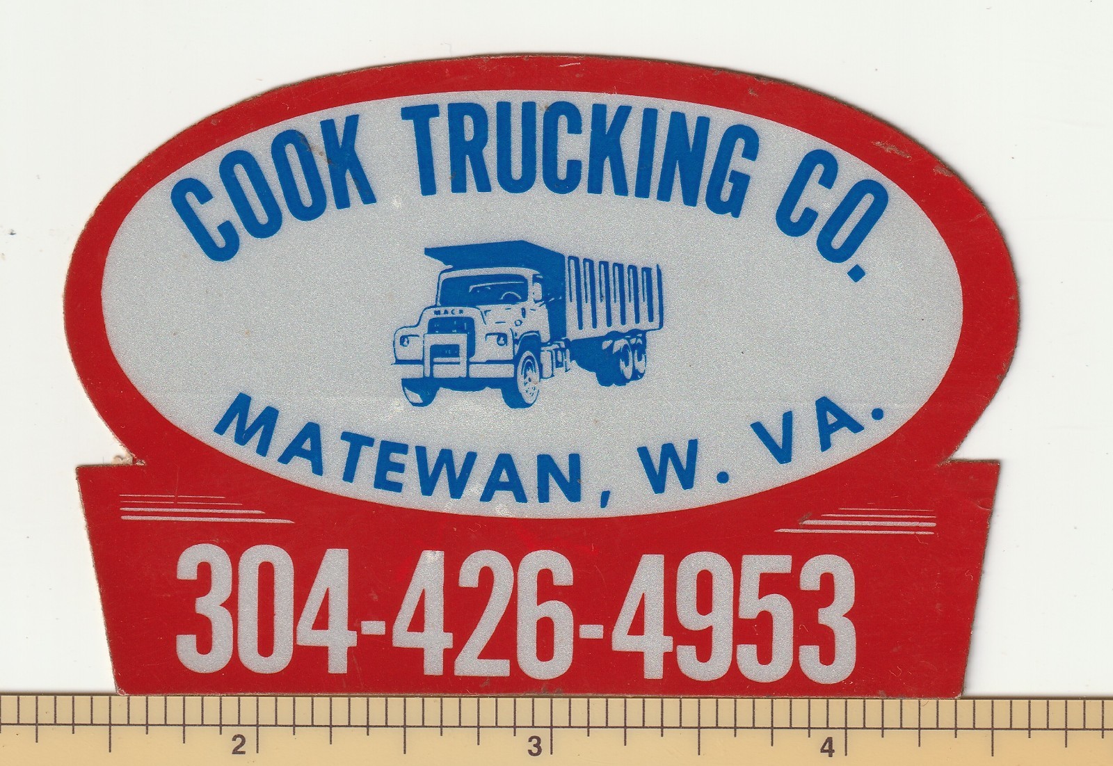 Vintage Cook Trucking Co Matewan WV Mack Dump Truck Coal Mining Sticker Decal