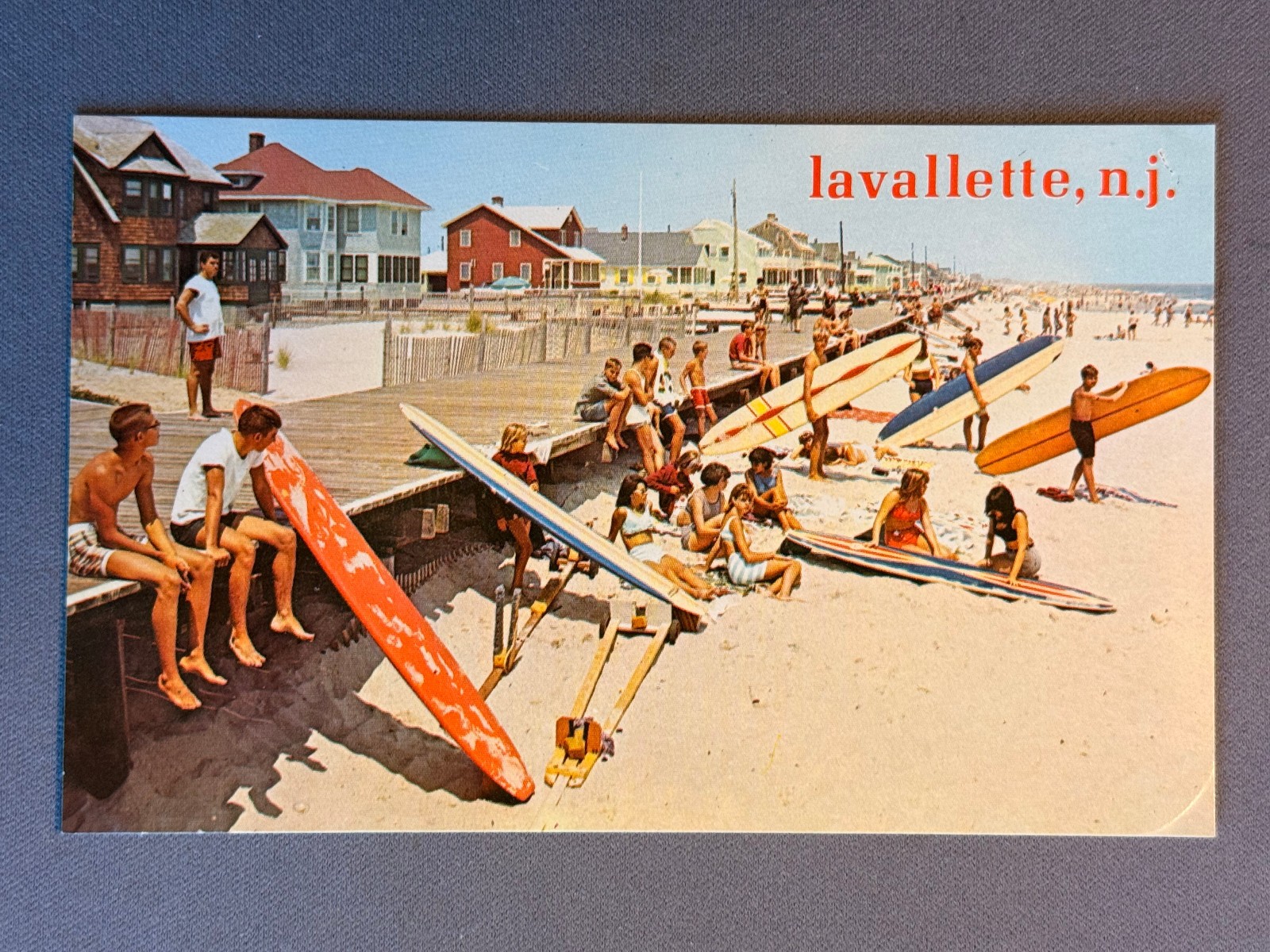 NJ New Jersey Lavallette, Boardwalk Surfers Surf Boards, ca 1970 NJ New Jersey Lavallette, Boardwalk Surfers Surf Boards, ca 1970