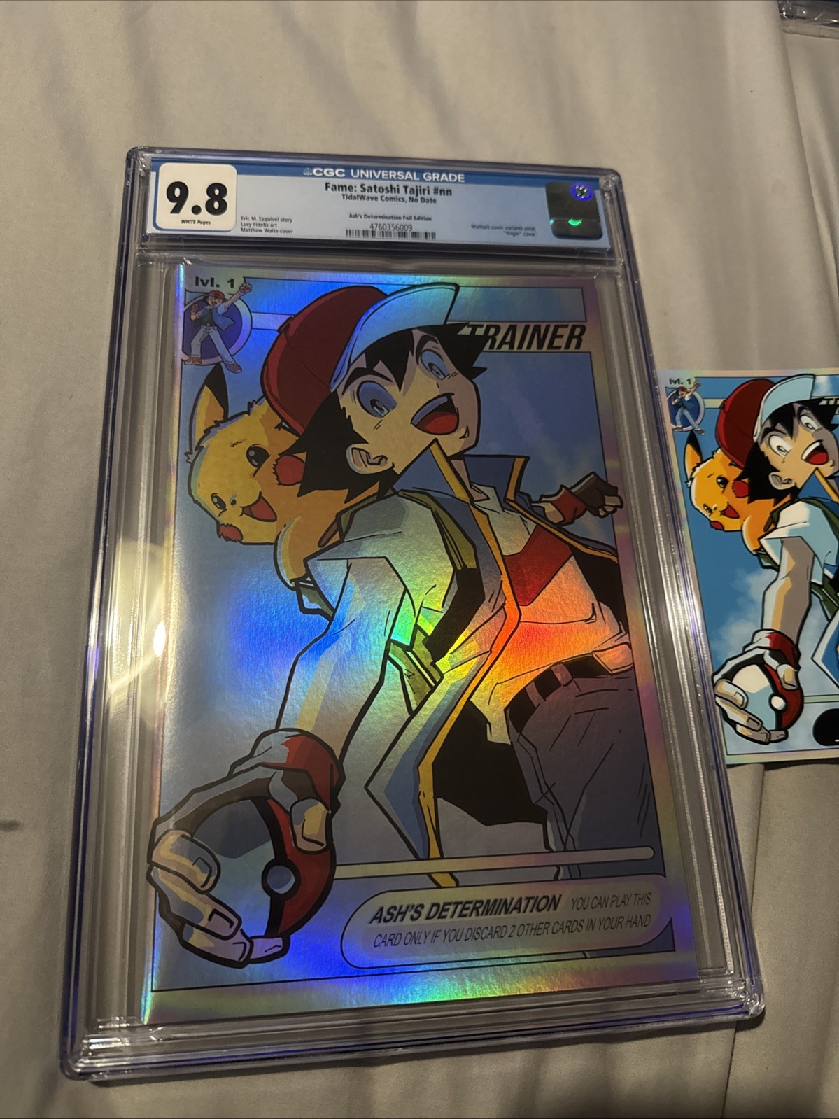 FAME: SATOSHI TAJIRI CGC 9.8 ASH’S DETERMINATION FOIL POKEMON #13/151 COA FAME: SATOSHI TAJIRI CGC 9.8 ASH’S DETERMINATION FOIL POKEMON #13/151 COA