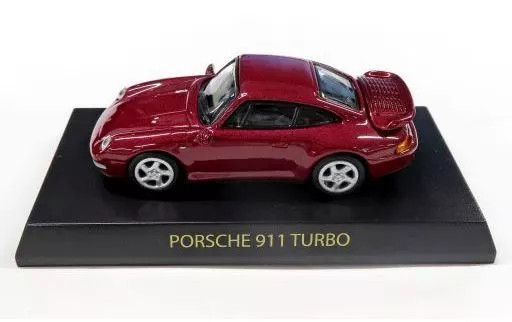 1/64 Kyosho Porsche 911 Turbo Wine Red Silver Wheels Circle K Diecast