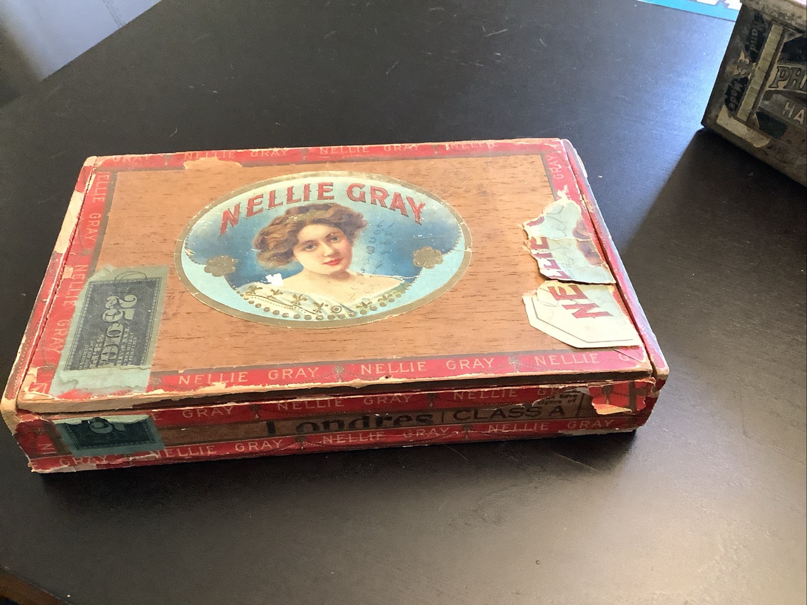 Vintage Nellie Gray Wood Cigar Box Pennsylvania District 9
