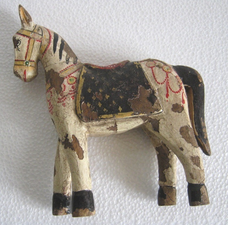 Antique wooden Horse decorated unique folk art hand made Antique wooden Horse decorated unique folk art hand made