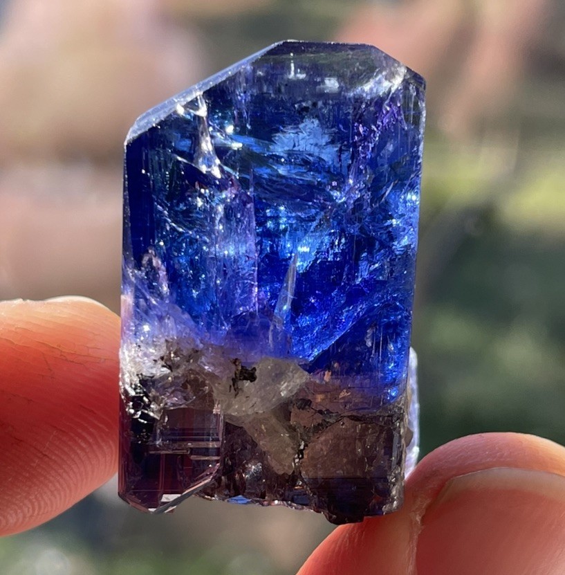 19.9g DT Unheated Tanzanite Crystal Huge Pinkish C Axis Purple Blue Gem Big